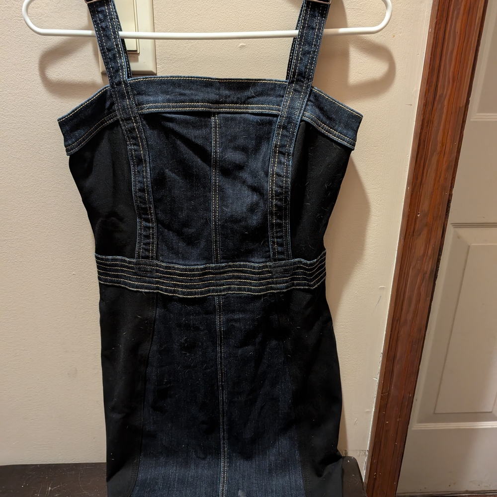 Bebe Navy Denim Dress NWT